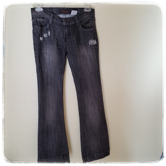 Pistazho Denim - Pistazho Distressed Wide Bottom Jeans size 5/6